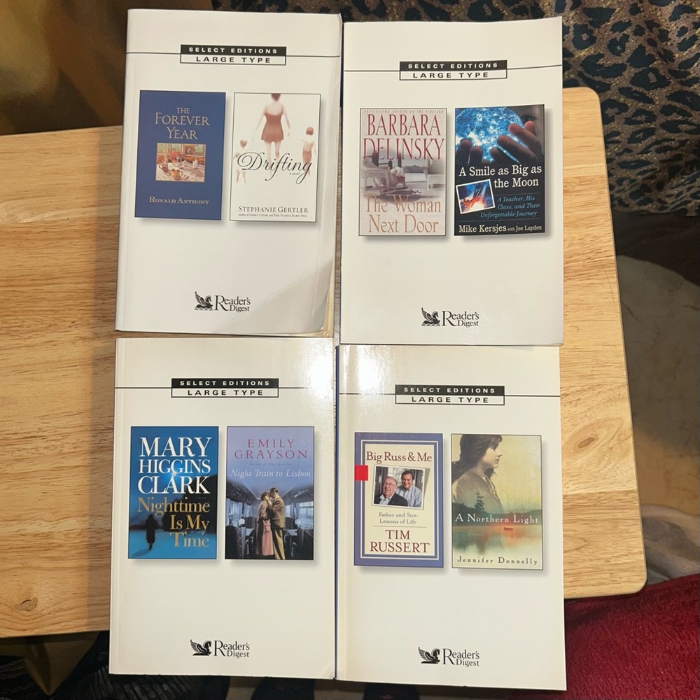 Reader's Digest Large Type 4 paperback books 8 novels 2002-2005 LARGE PRINT